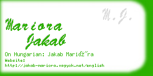 mariora jakab business card
